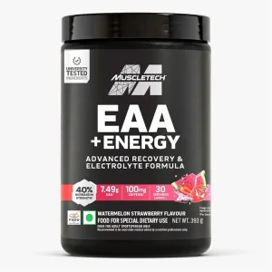 MuscleTech EAA + Energy Powder | Essential Amino Acids with 100mg Caffeine | 30 Servings